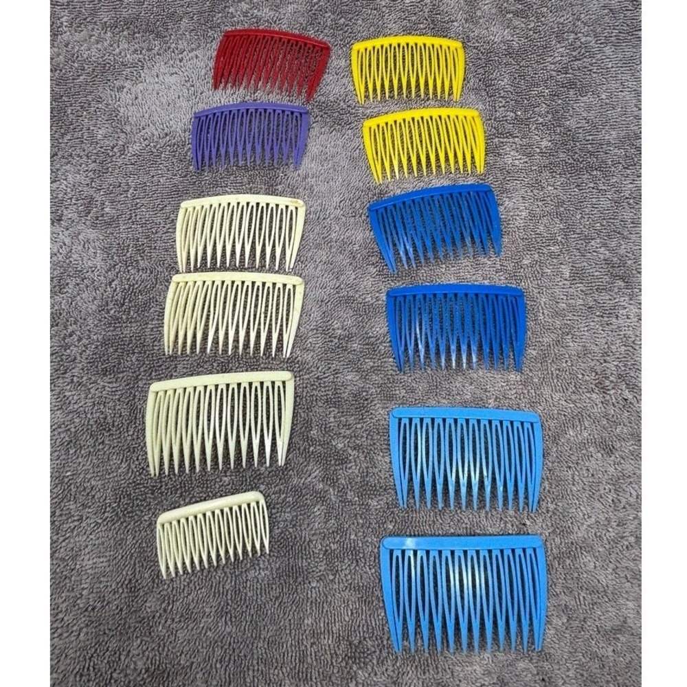 Vtg Goody Hair Side Combs Multicolor Plastic Lot of 11 USA Made